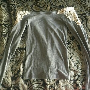 Grey off-the-shoulder top